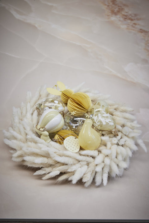 Feya glass ornament 7 cm yellow