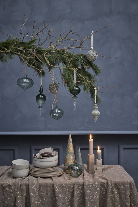 Glossia decoration green/ glass H21.5 cm