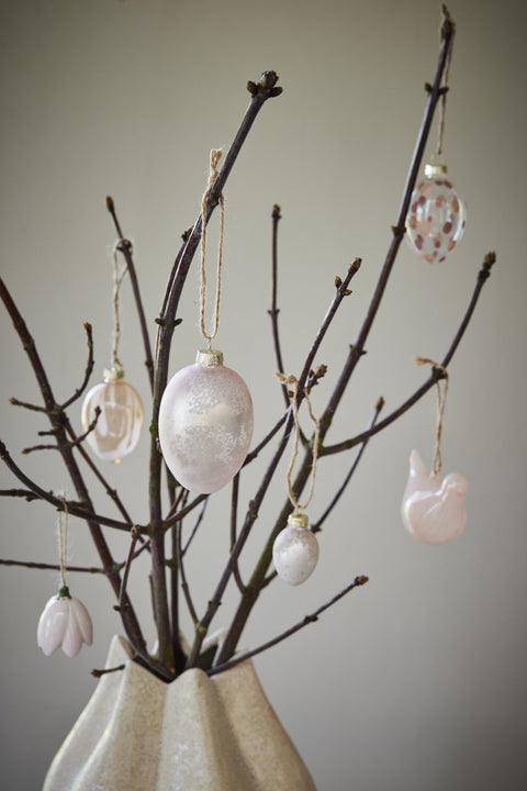 Dehlia flower ornament ceramics 4.6 cm rose dust