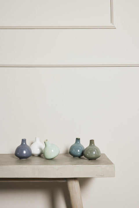 Helene vase faded blue ceramics H9 cm