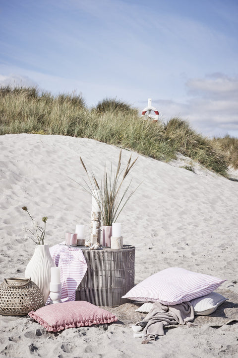 Eliana candlestick 10x9.5 cm. linen marble