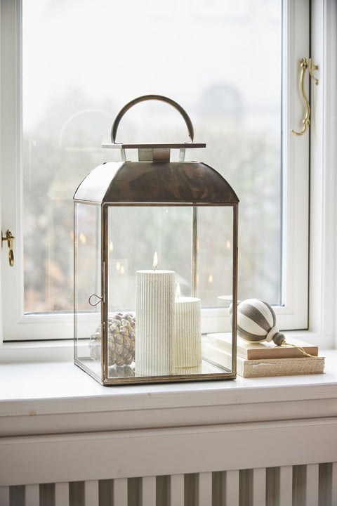 Sigrid  lantern H42 cm. antique brass