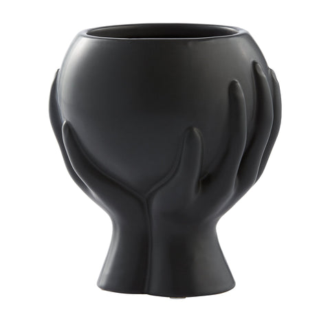 Haniya flower pot H16.5 cm. black