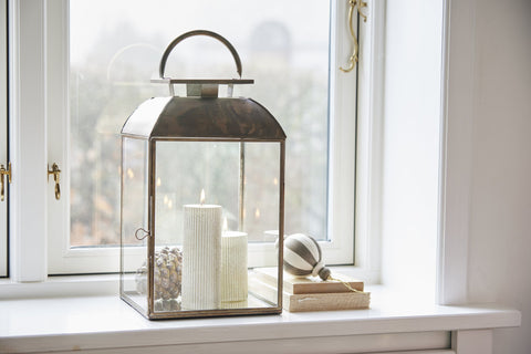 Sigrid  lantern H42 cm. antique brass