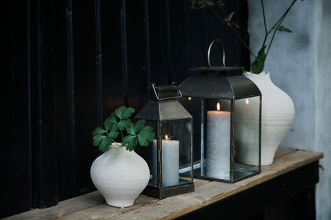 Sigrid  lantern H42 cm. antique brass