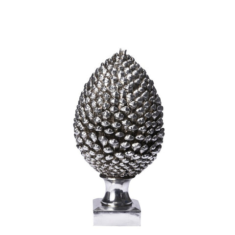 Serafina pine cone H42 cm. antique silver
