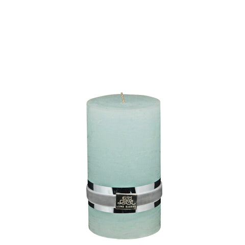 Rustic pillar candle H12.5 medium  cm. mint