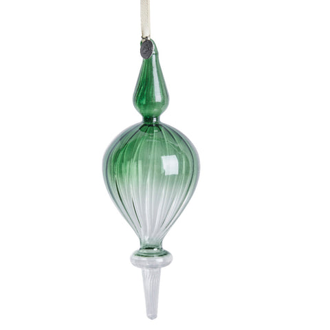 Glossia decoration green/clear glass H21.5 cm