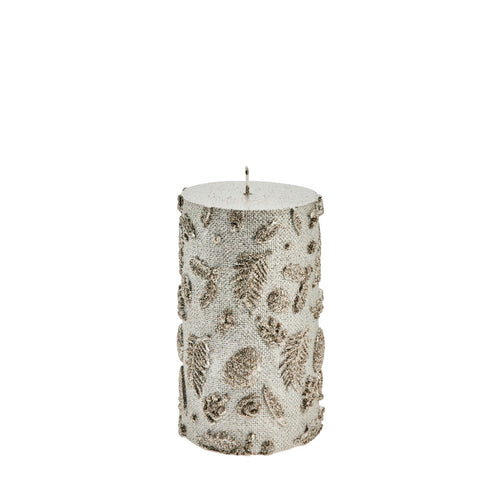 Cristiellia decoration candle H10 cm. silver