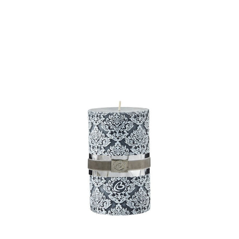 Malia pillar candle H12.5 cm. dark grey
