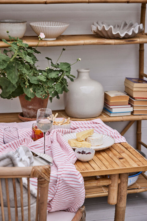 Olivia tablecloth 220x140 cm. red/white striped