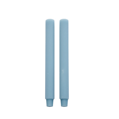 Ribbed taper candle 2.2X2.2X25 cm, F. Blue
