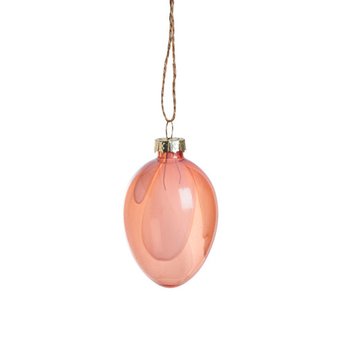 Feven ornament glass 7 cm rose tan