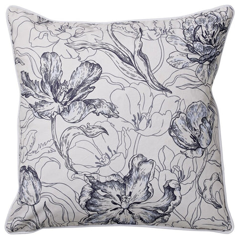 Fleur cushion white sands 60x60 cm.