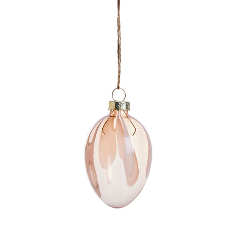 Feven ornament glass 7 cm rose dust