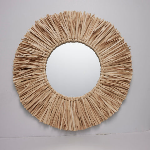 Rofia mirror Ø64 cm. nature