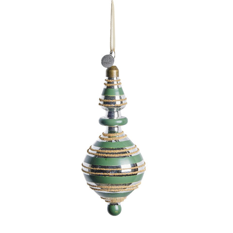 Stribille decoration green glass H16.1 cm