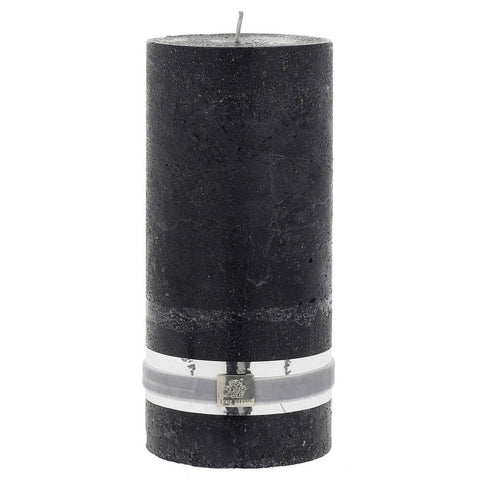 Rustic pillar candle giant  H20 cm. black