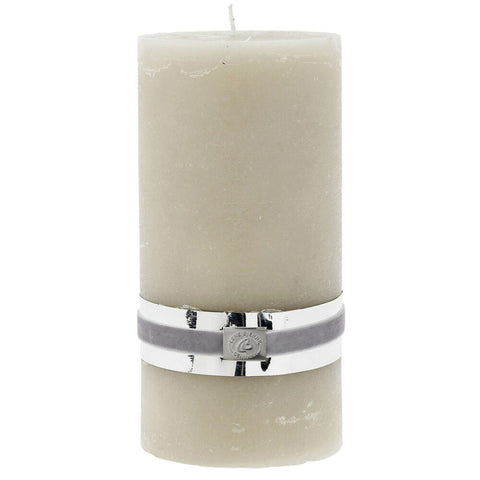 Rustic pillar candle giant  H20 cm. silver grey