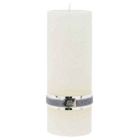 Rustic pillar candle large H20 cm. off white