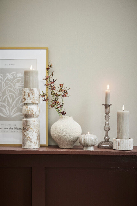 Lillia  LED candle  H15 cm. linen