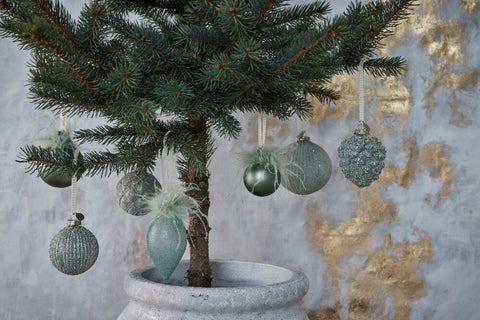 Noria bauble H7 cm. dusty green