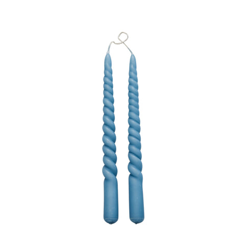 Twisted taper candle 2.2X2.2X25 cm, F. Blue