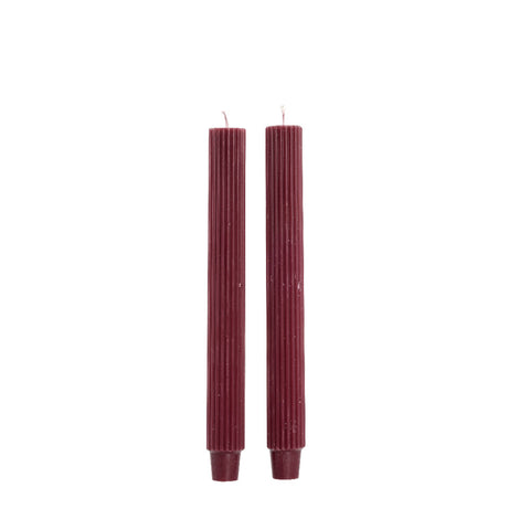 Ribbed taper candle H25 cm. pomegranate
