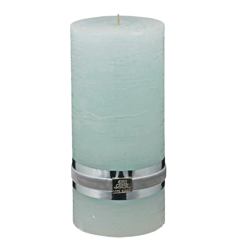 Rustic pillar candle giant  H20 cm. mint