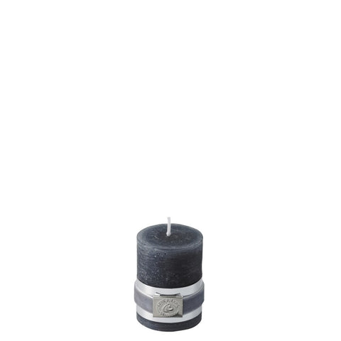 Rustic pillar candle small H6 cm. dark grey