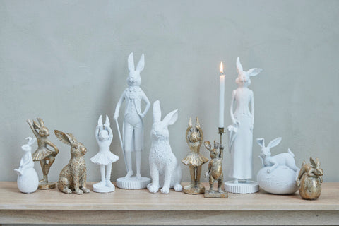Semina Easter Bunny Figurine H11.5 cm. light gold