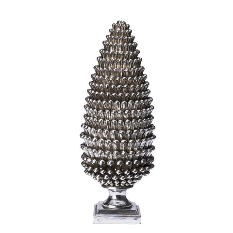 Serafina pine cone H48.5 cm. antique silver