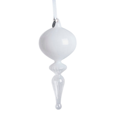 Glossia decoration white/clear glass H18.7 cm