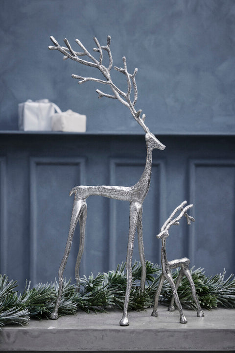 Marely deer H64 cm. silver