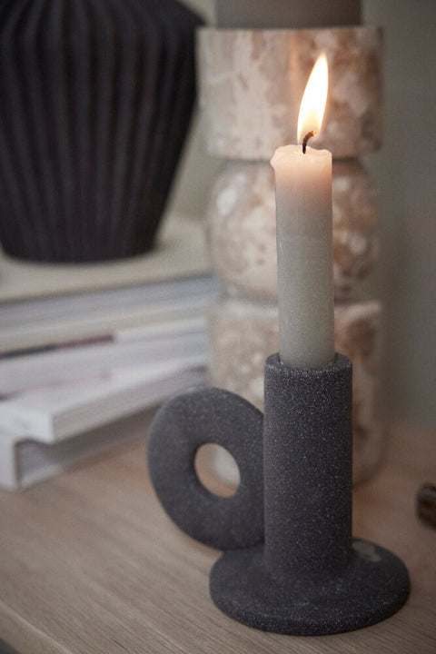 Rustic taper candle off white 28 cm.