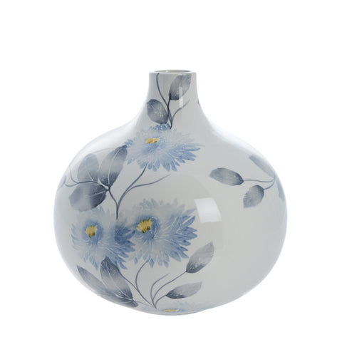 Sanella vase Ø25X27 cm, F. Blue/Off W.