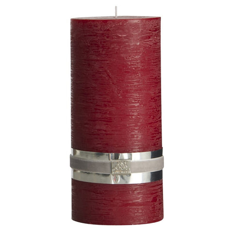 Rustic pillar candle giant  H20 cm. dark red