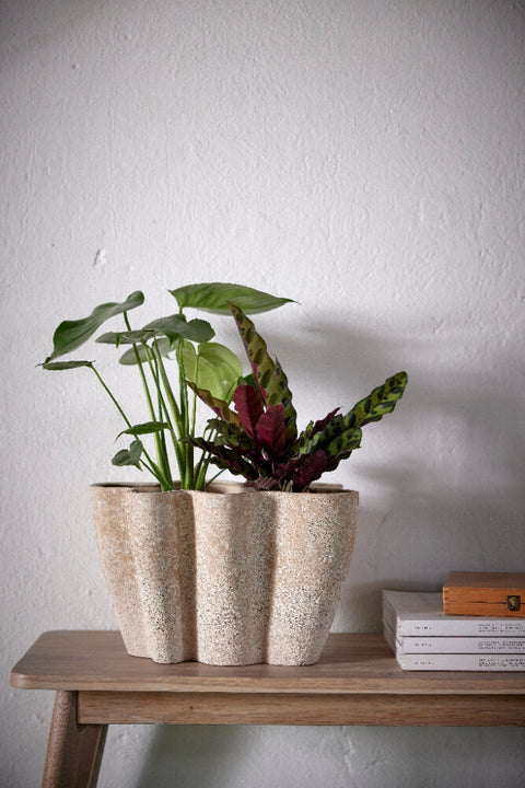 Valina flower pot H21cm. linen stoneware