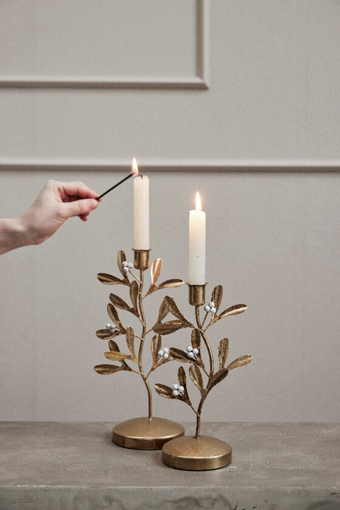 Missia candlestick H30 cm. light gold