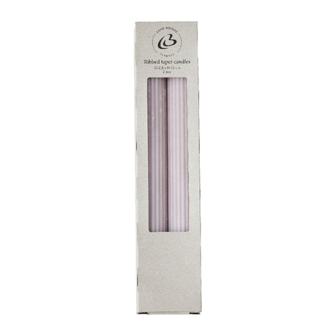 Ribbed taper candle H25 cm. bark