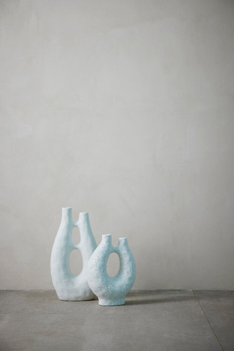 Ayla decoration vase H41.5 cm. white