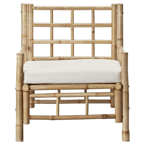 Mandisa lounge chair 80x70 cm. bamboo / white