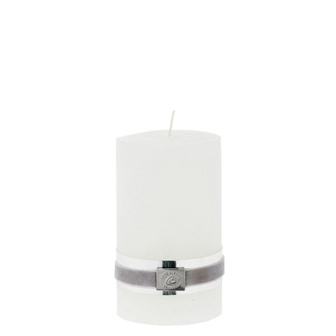 Rustic pillar candle H12.5 medium  cm. white