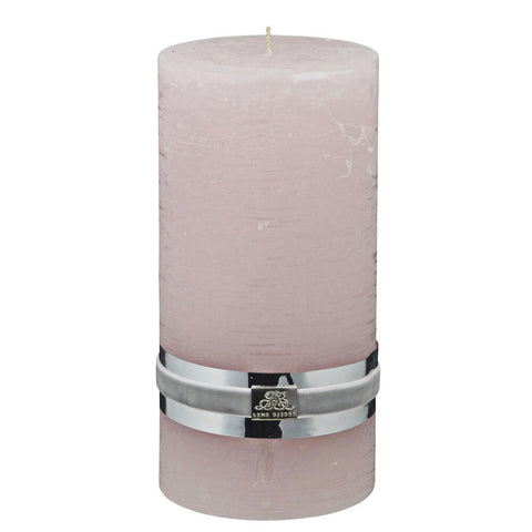Rustic powder pillar candle 20 cm