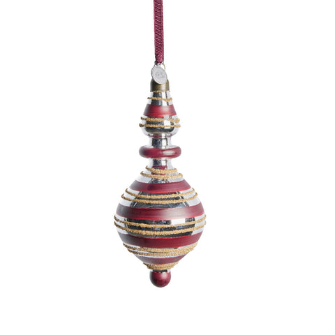 Stribille decoration dark red glass H16.1 cm