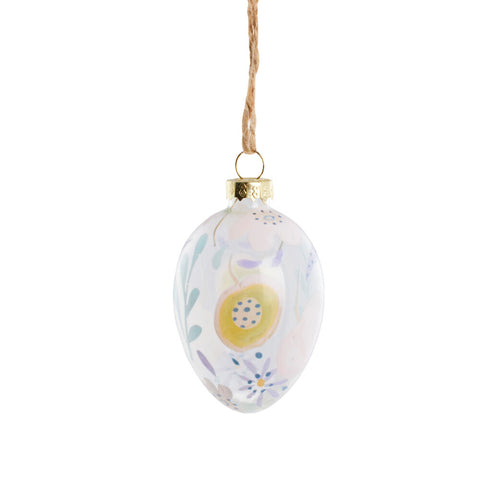 Feanne Glass Egg ornament H7 cm. powder