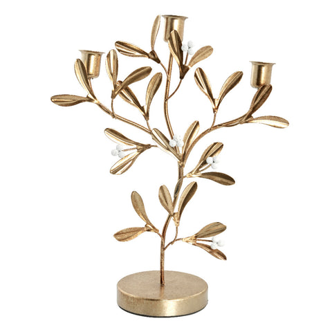 Missia mistletoe candle holder H34 cm. light gold