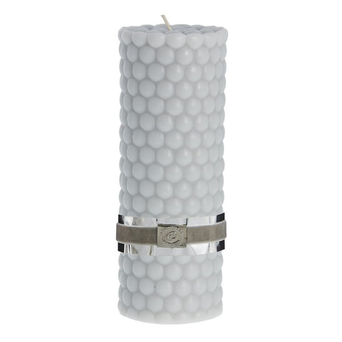 Dotsie pillar candle H20 cm. light grey