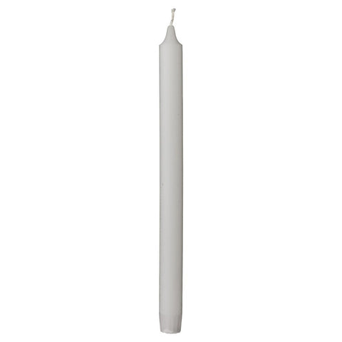 Rustic taper candle white 28 cm.