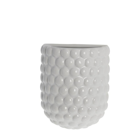 Dotsie wall pot H20 cm. white